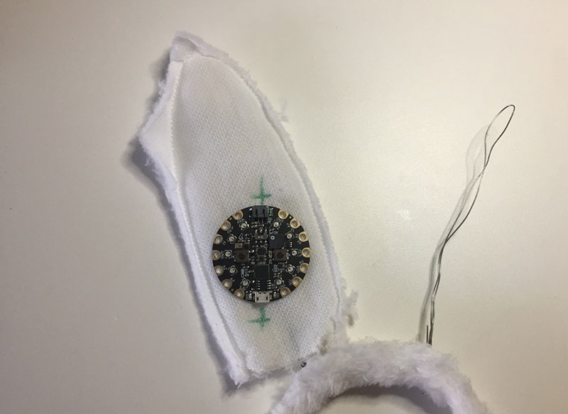 Remove neopixels from one ear/turn ear inside out