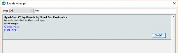 navigate to the Tools > Board > Boards Manager